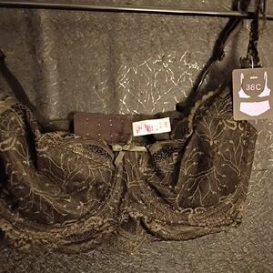 Lace Embroidered Underwire Bra in Black